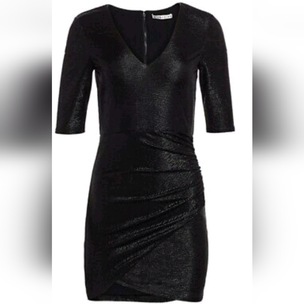 Alice + Olivia Judy Ruched Metallic Dress Size 10 NWT - Picture 6 of 14